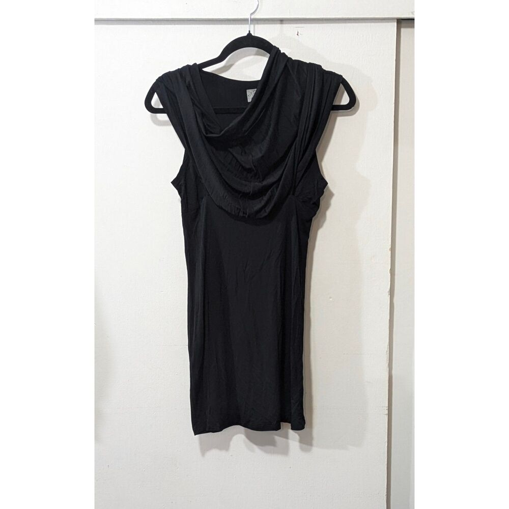 Day Trip Double Layer Ruched Little Black Dress XS - Picture 5 of 7